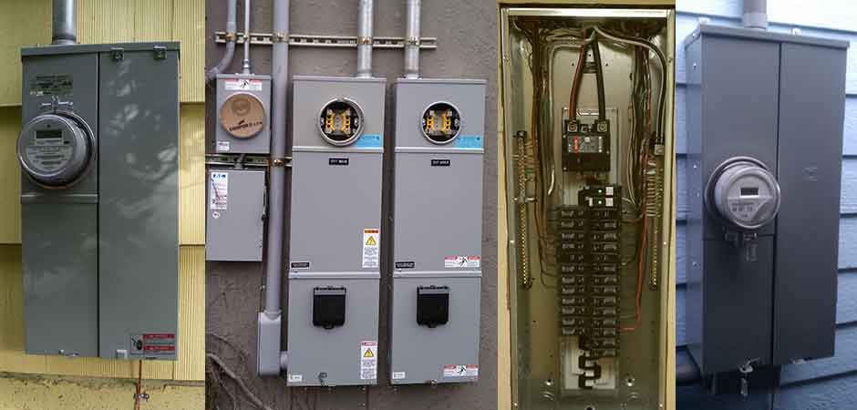 PANELS & SERVICES, Meter base replacement, Service change, Panel change, New electrical service
